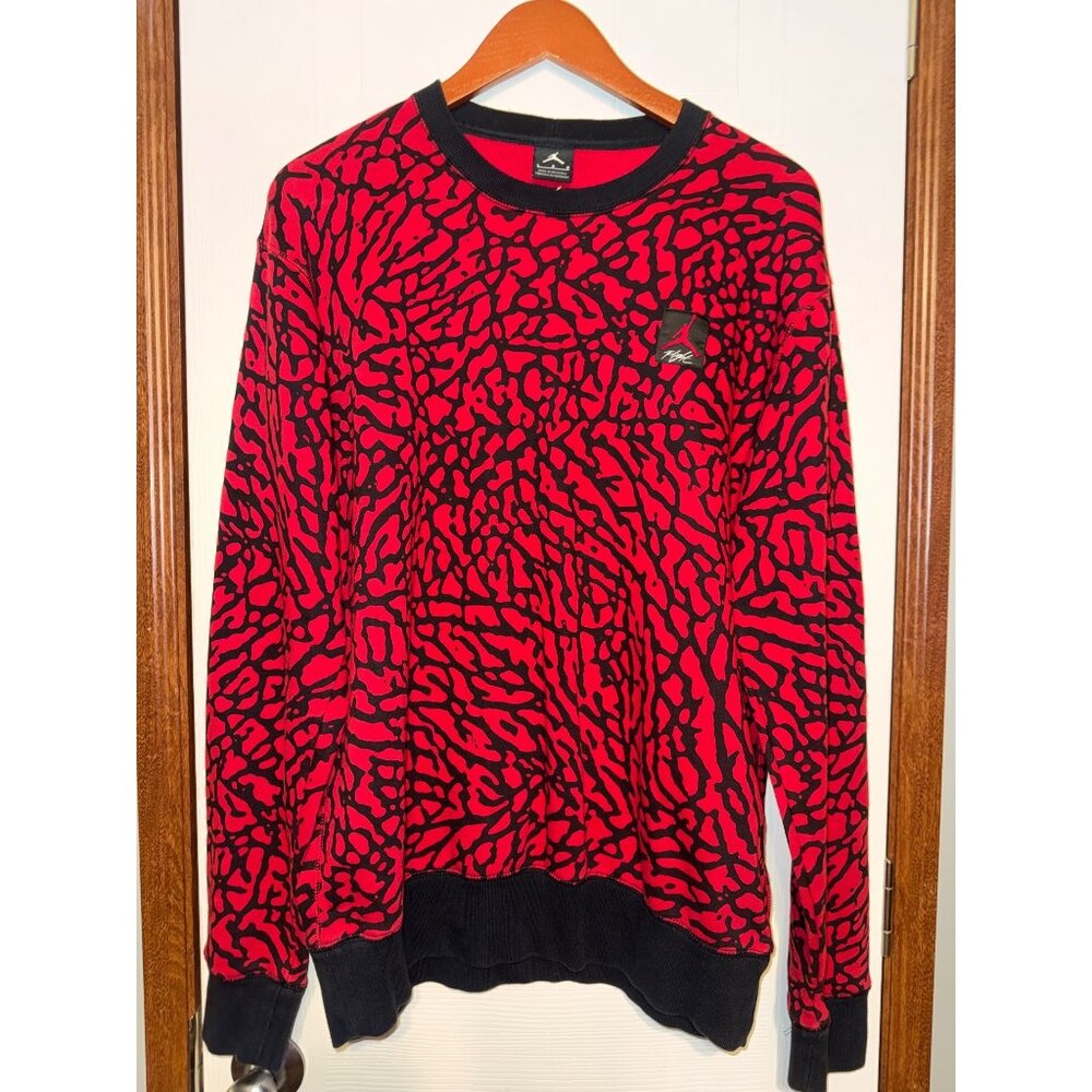 Vintage 90's Nike Air Jordan Prime Flight Elephant Print‎ Sweatshirt Sz Large